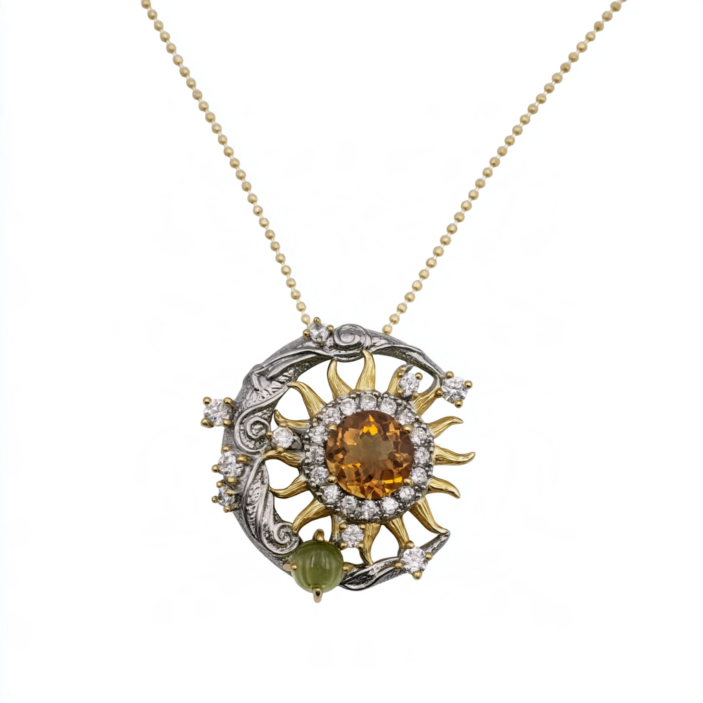 Sun and Moon Pendant Necklace